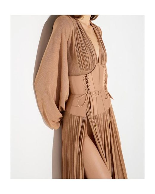 Elisabetta Franchi Natural Carpet Dress
