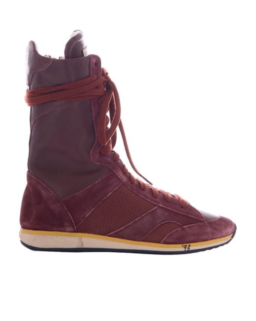 Patrizia Pepe Purple Racing Skin '93 Lace-Up Boots