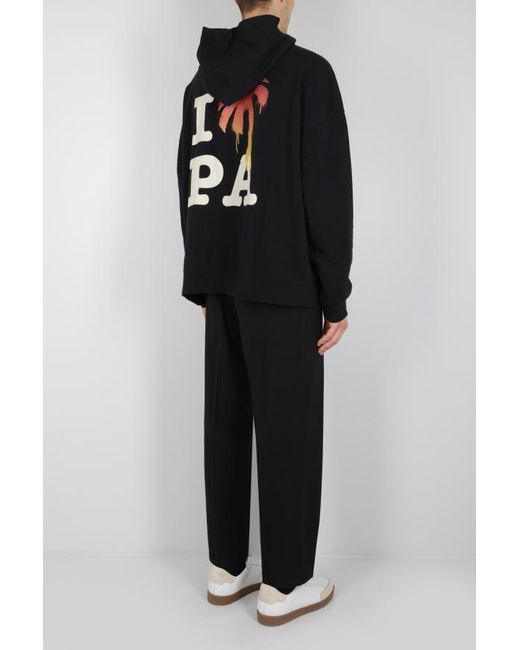 Palm Angels Blue Palm Tree Printed Hoodie for men