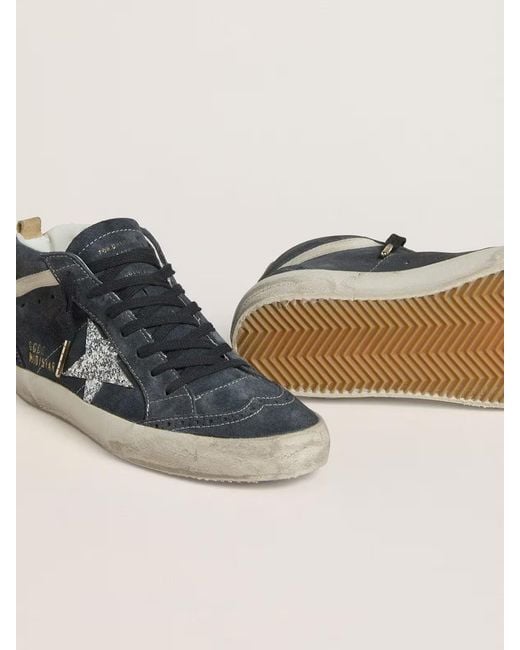 Golden Goose Deluxe Brand Blue Mid Star High-Top Sneakers