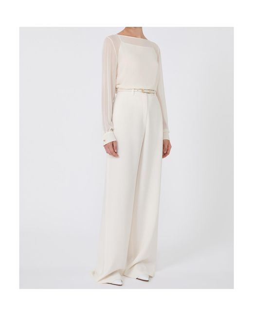 Max Mara White Studio Long-Sleeved Blouse