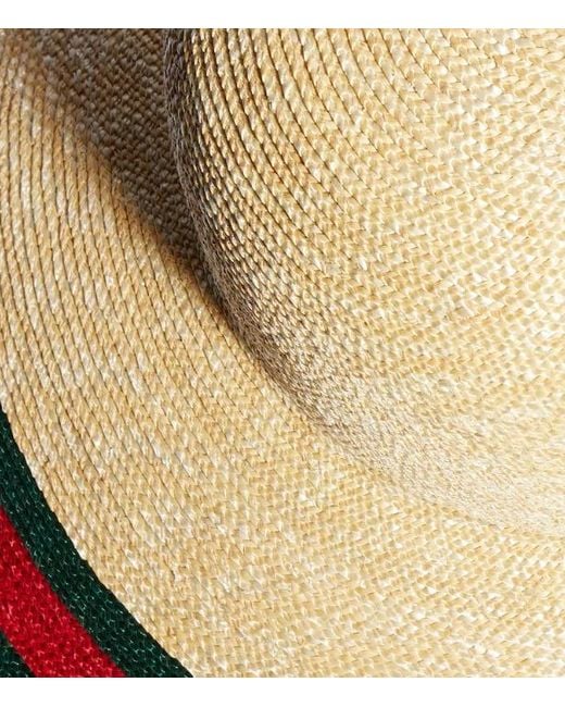 Gucci White Web Detailed Woven Hat