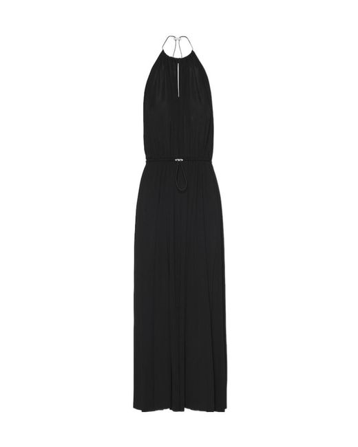 Miu Miu Black Organzine Halter Midi-Dress