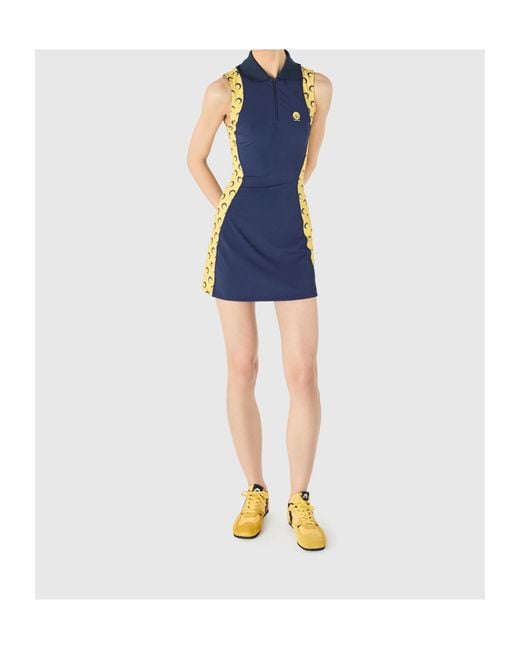 MARINE SERRE Blue Logo Dress