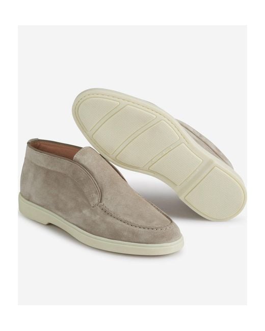 Santoni Gray Slip-On Ankle Boots