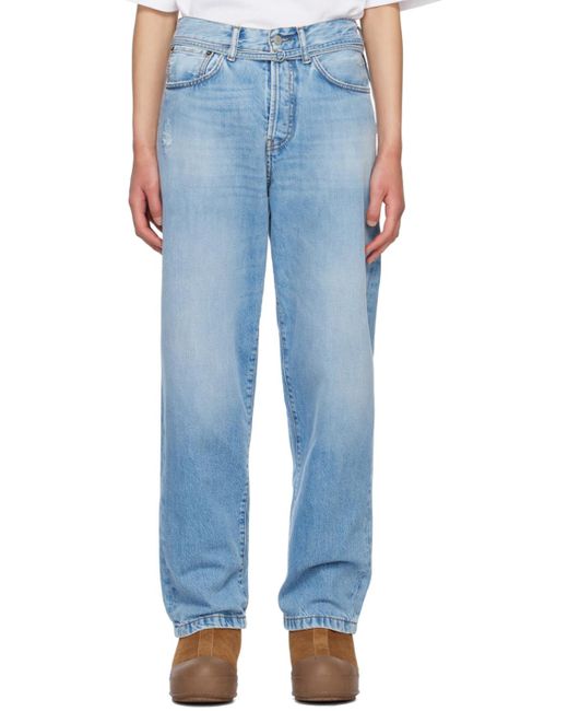 Acne Blue Loose Fit Straight Leg Jeans for men