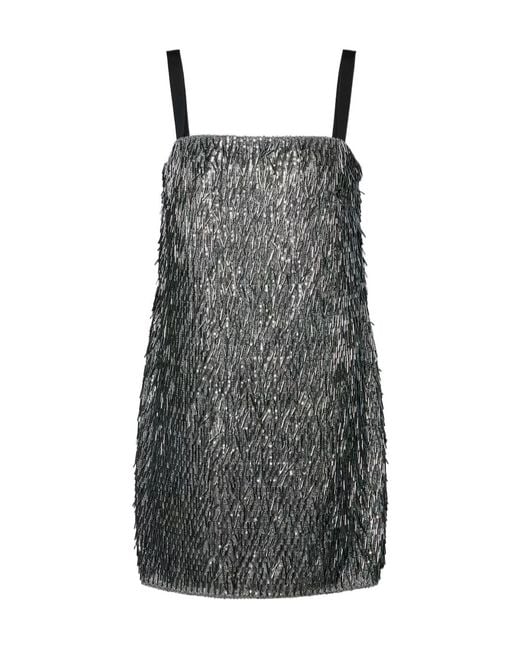 Dolce & Gabbana Gray Off Shoulder Dress