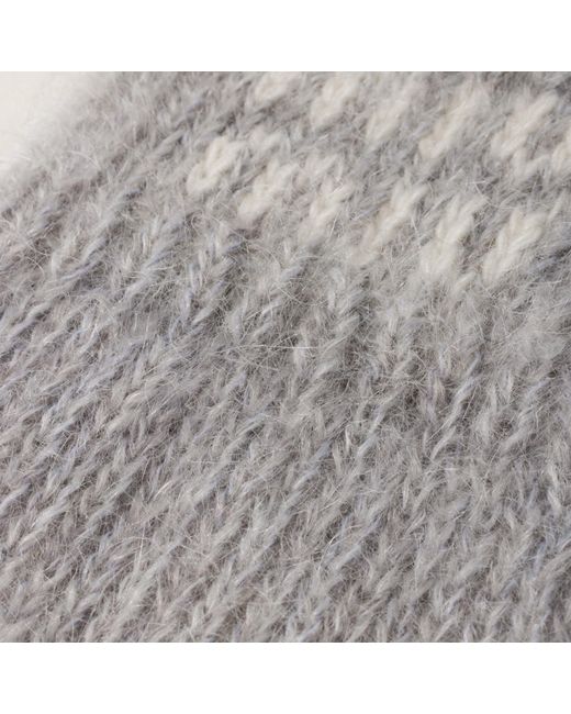 Miu Miu Gray Logo-Intarsia Knitted Gloves