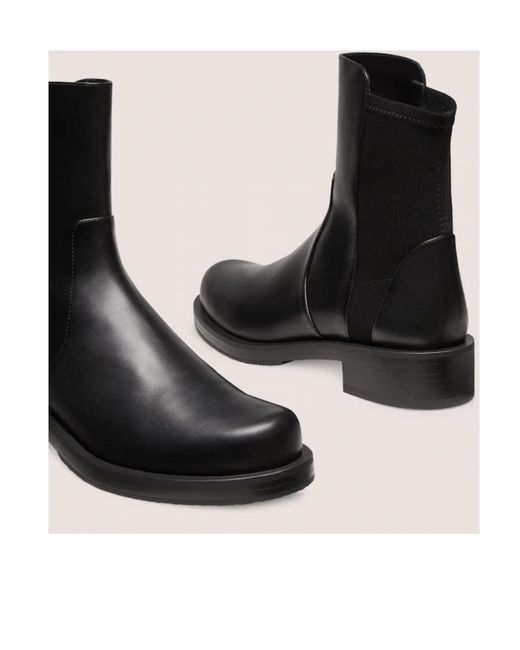 Stuart Weitzman Black Round-Headed Short Boots