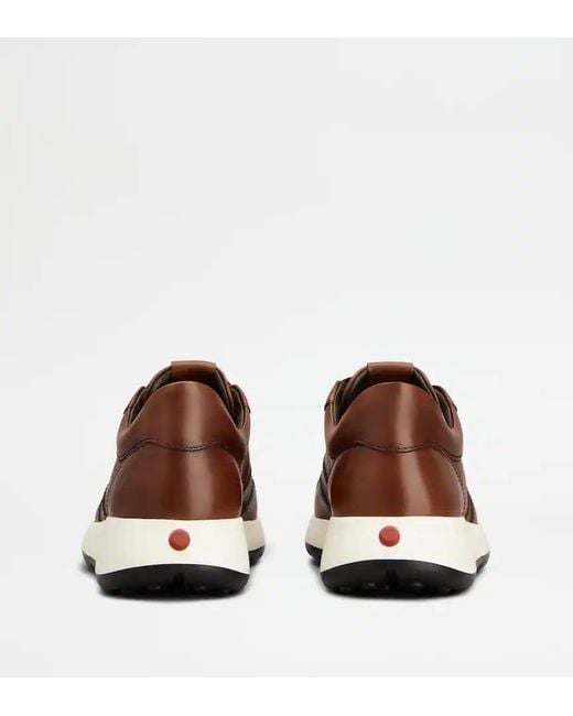 Tod's Brown Elasticated-Lace Sneakers for men