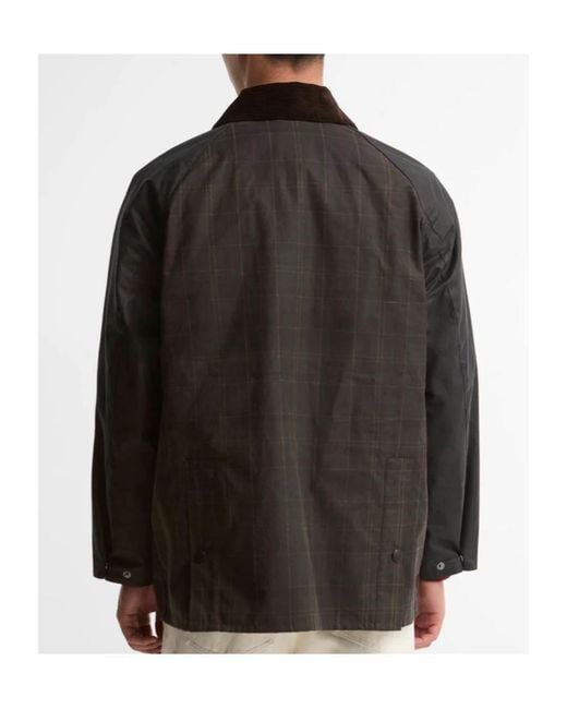 Barbour Black Patchwork Os Bdl Buttoned Wax Jacket for men
