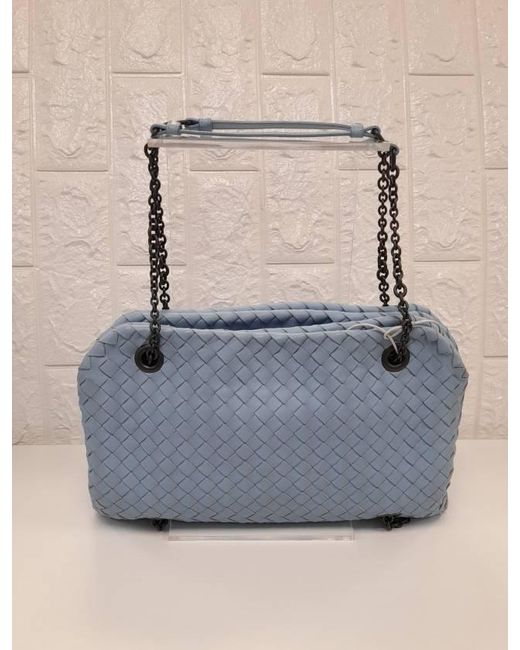 Bottega Veneta Blue Woven Shoulder Bag