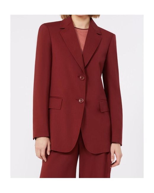 Max Mara Red Studio Mstassenzi Single-Breasted Jacket