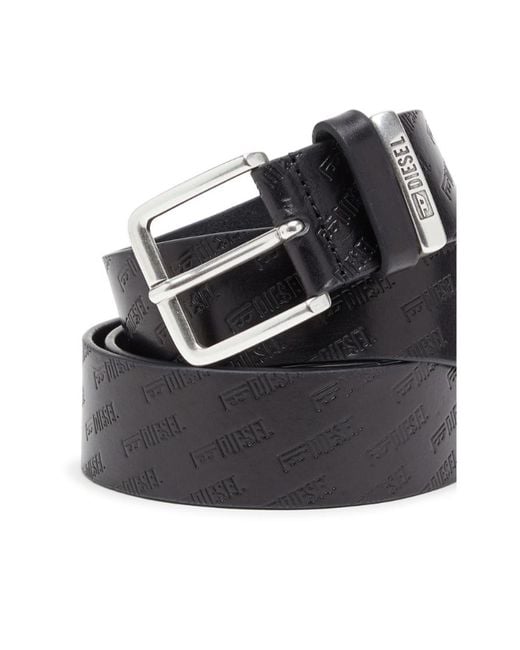 DIESEL Black Logo Detail Belt for men