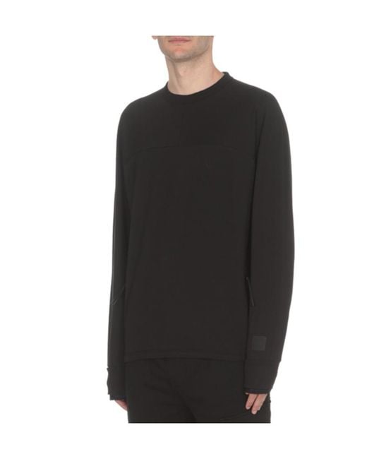 C P Company Black Logo Patch Crewneck Sweatshirt for men