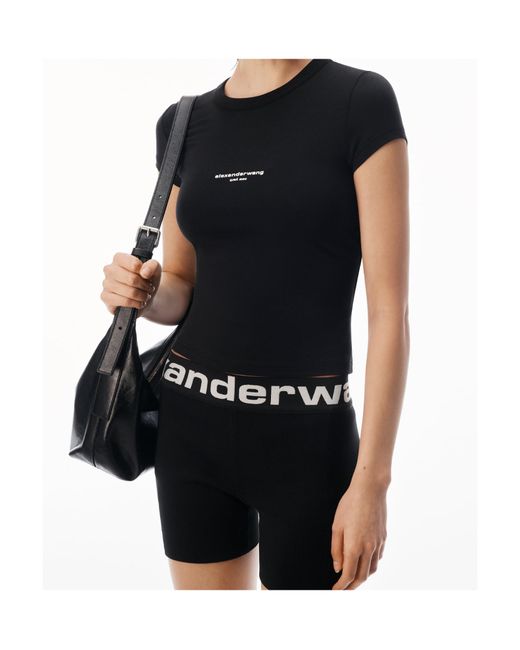 Alexander Wang Black Logo Fitted T-Shirt