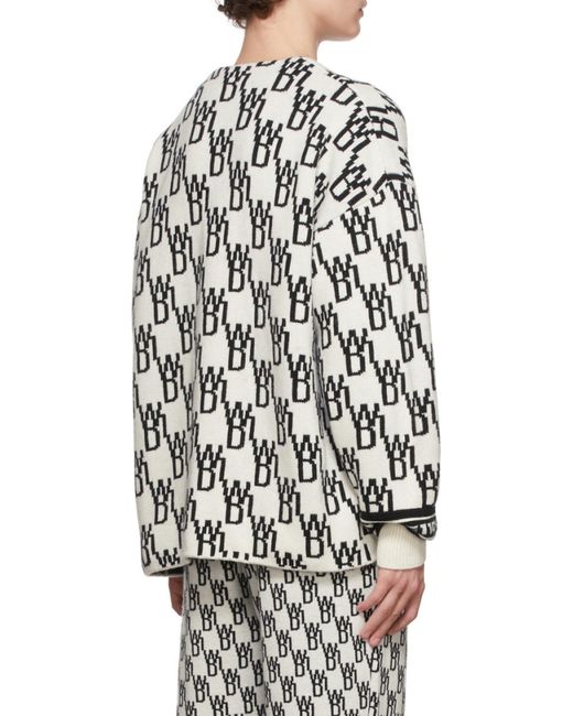 we11done Black Oversized Monogram Cardigan