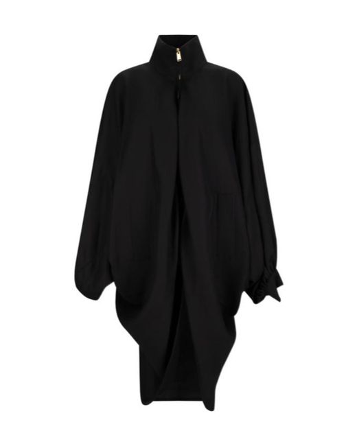DARKPARK Black Norma Zip-Up Draped Coat
