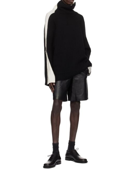 Helmut Lang Black Suitcase Turtleneck Oversized Jumper for men