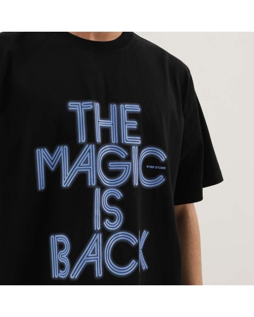 1989 STUDIO Black Slogan Print T-Shirt for men