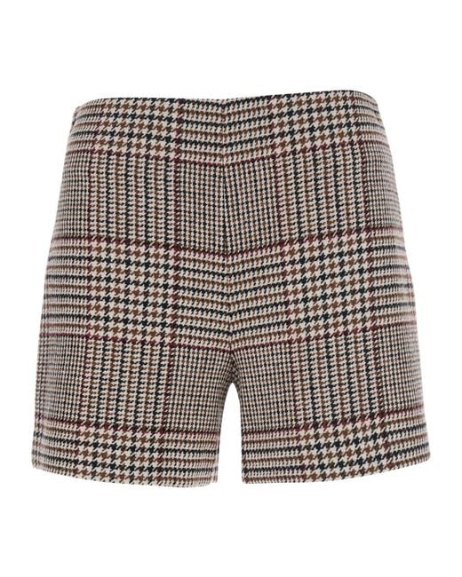 FEDERICA TOSI Gray Glen Plaid Tailored Shorts