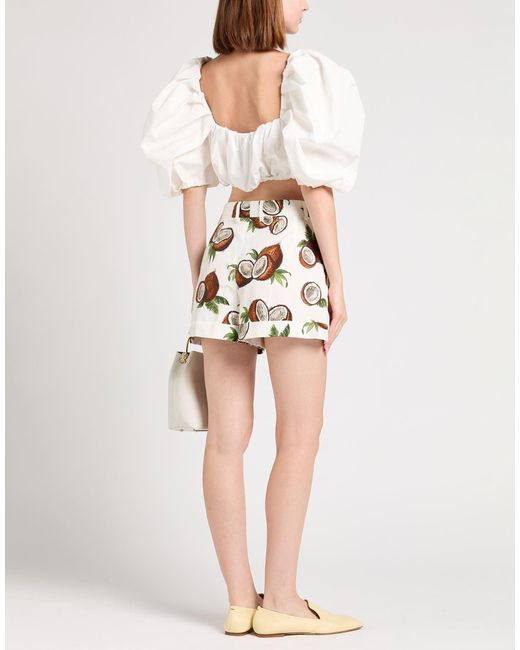 Dolce & Gabbana White Floral Print Shorts