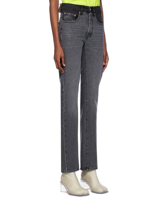 MM6 by Maison Margiela Gray Logo Patch Slim Cut Jeans