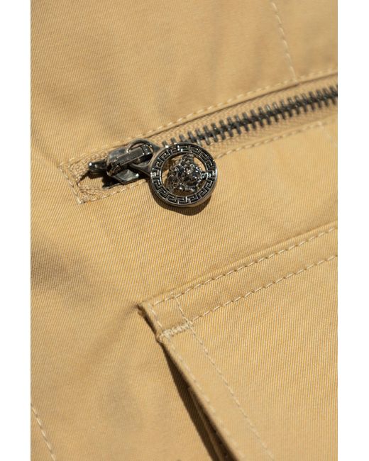 Versace Natural Flap-Pocket Single-Breasted Tailored Blazer for men