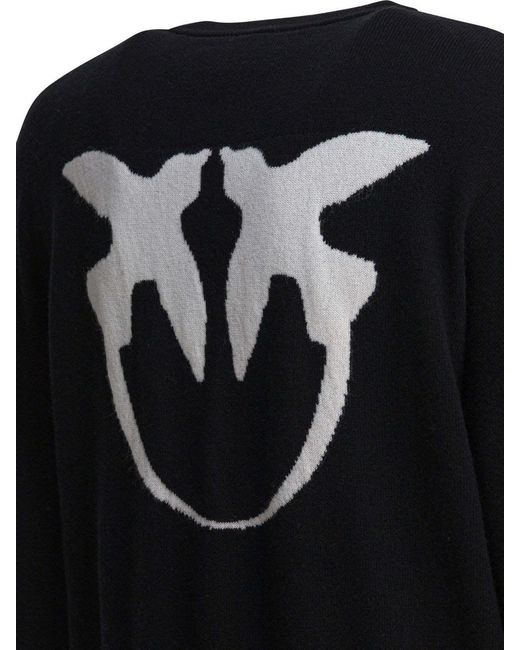 Pinko Black Martinica Logo Intarsia Jumper