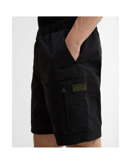Barbour Black Logo Patch Shorts for men