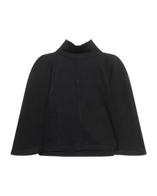 Thom Krom Black Zip Detailed High Neck Cropped Top
