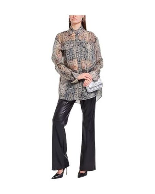 Sportmax Gray Snake Print Shirt