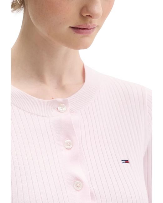 Tommy Hilfiger White Button-Up Sweater