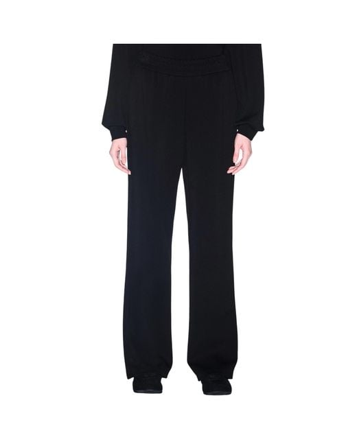 ARMANI EXCHANGE Black Elastic-Waist Casual Trousers