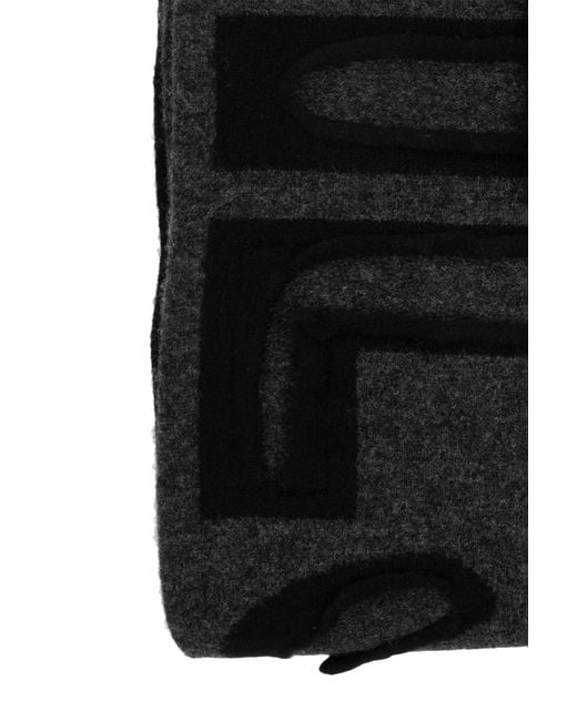 DIESEL Black K-Rest Logo Intarsia-Knit Scarf