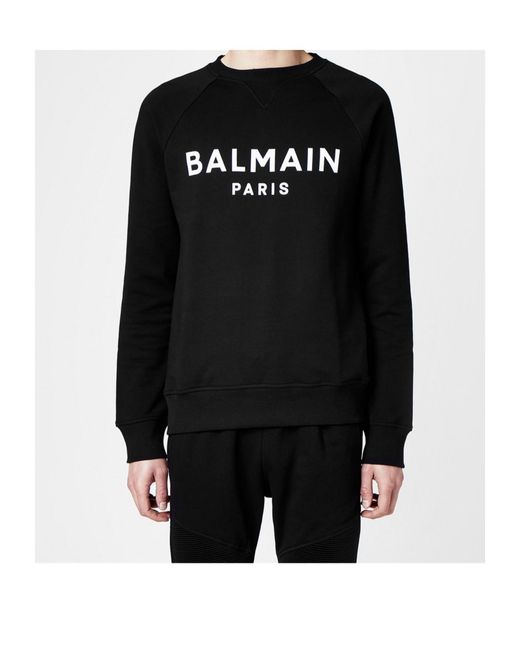 Balmain Black Logo Crew Sweater for men