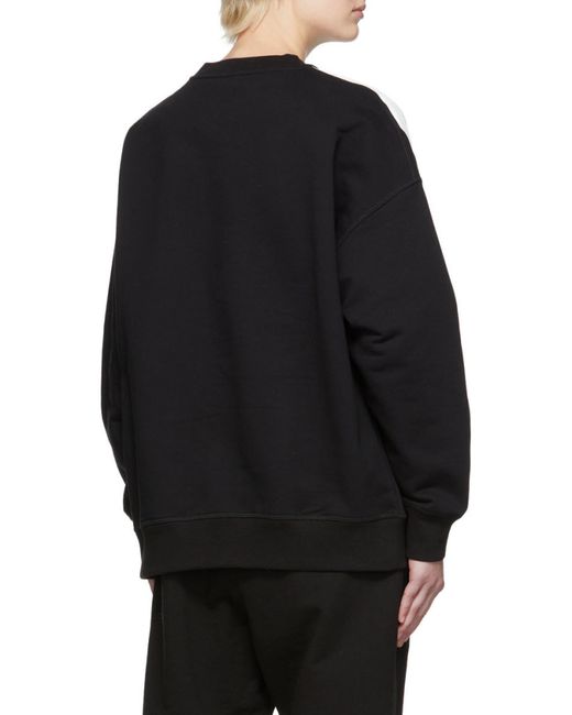 McQueen Black Graffiti Printed Round Neck Sweater