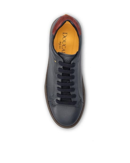 Doucal's Gray Round-Toe Casual Shoes for men