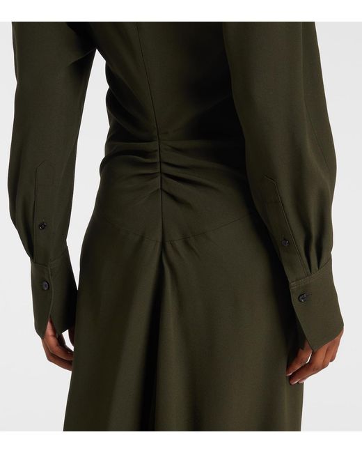Victoria Beckham Green Asymmetric Midi Dress