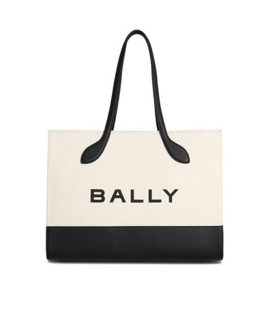 Bally White Logo Shoulder Bag