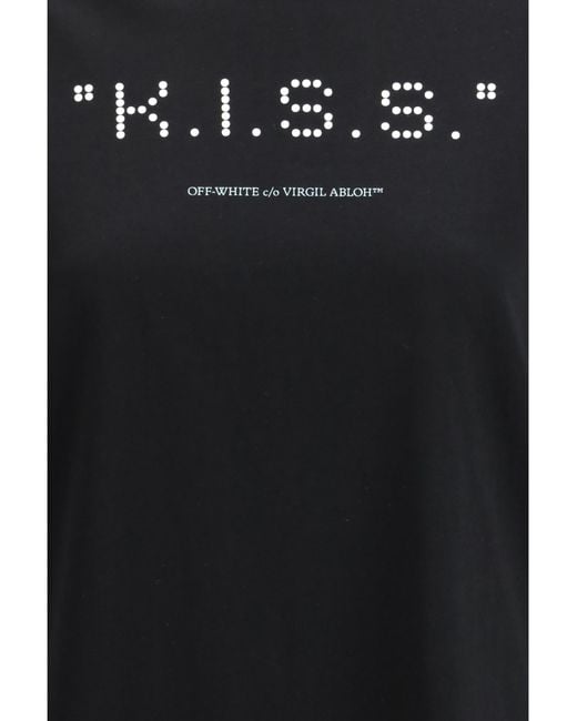 Off-White c/o Virgil Abloh Black Kiss Quote Crewneck T-Shirt