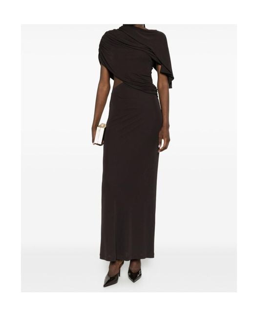 Alberta Ferretti Black Draped Dress