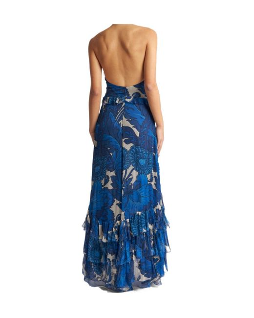 Etro Blue Floral-Printed Maxi Dress