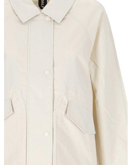 Ecoalf White Drawstring-Hem Raglan-Sleeve Jacket