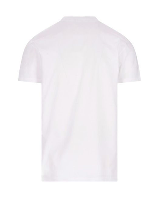 DSquared² White Logo Printed Crewneck T-Shirt for men