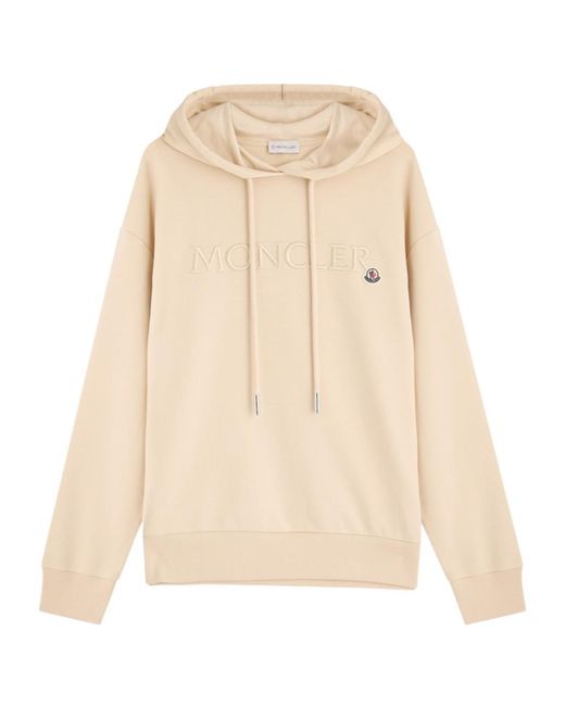 Moncler Natural Logo Hooded Cotton Sweatshirt