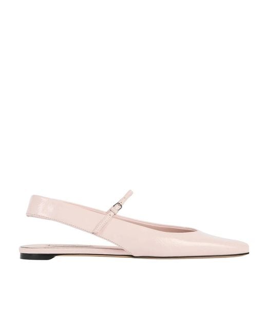 Totême White Buckle Strap Ballet Flats