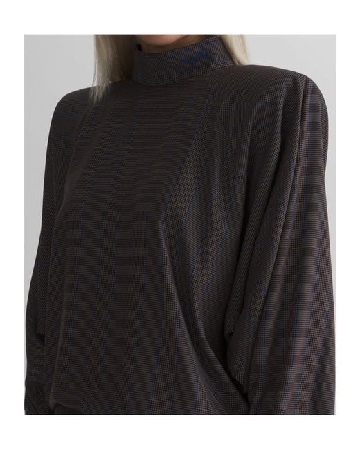 Mugler Black Midi Bat Sleeves Dress
