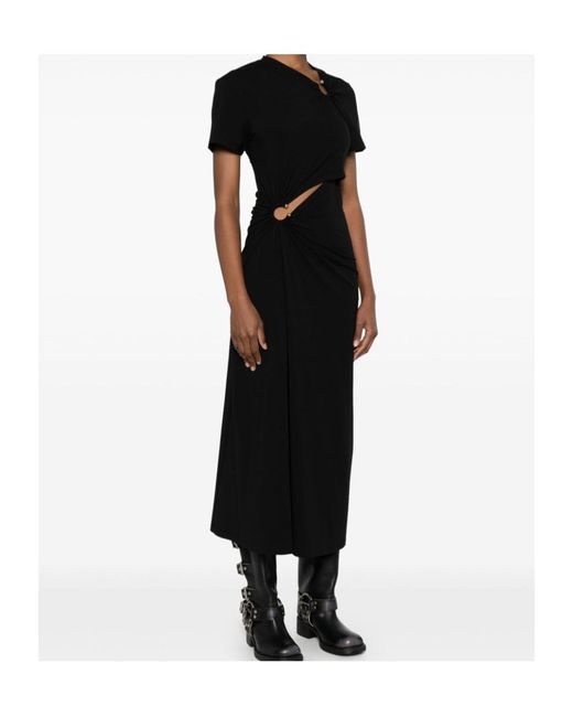 Rabanne Black Jersey Long Piercing Dress