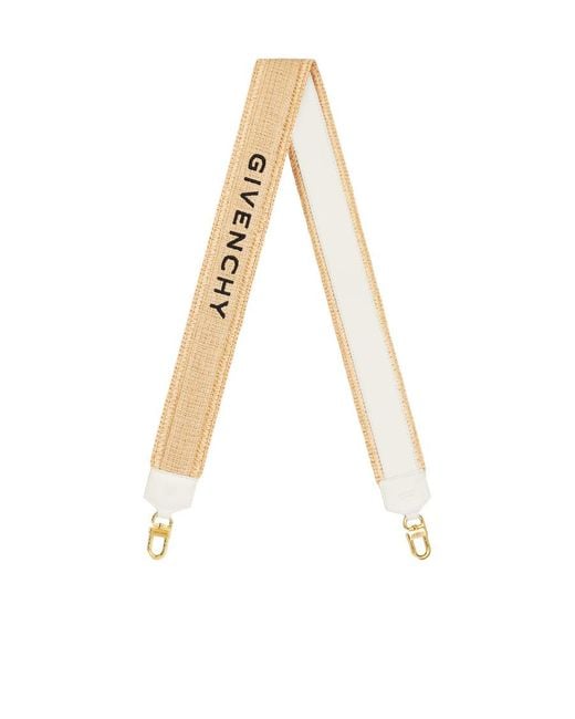 Givenchy White Logo Printed Raffia Shoulder Strap